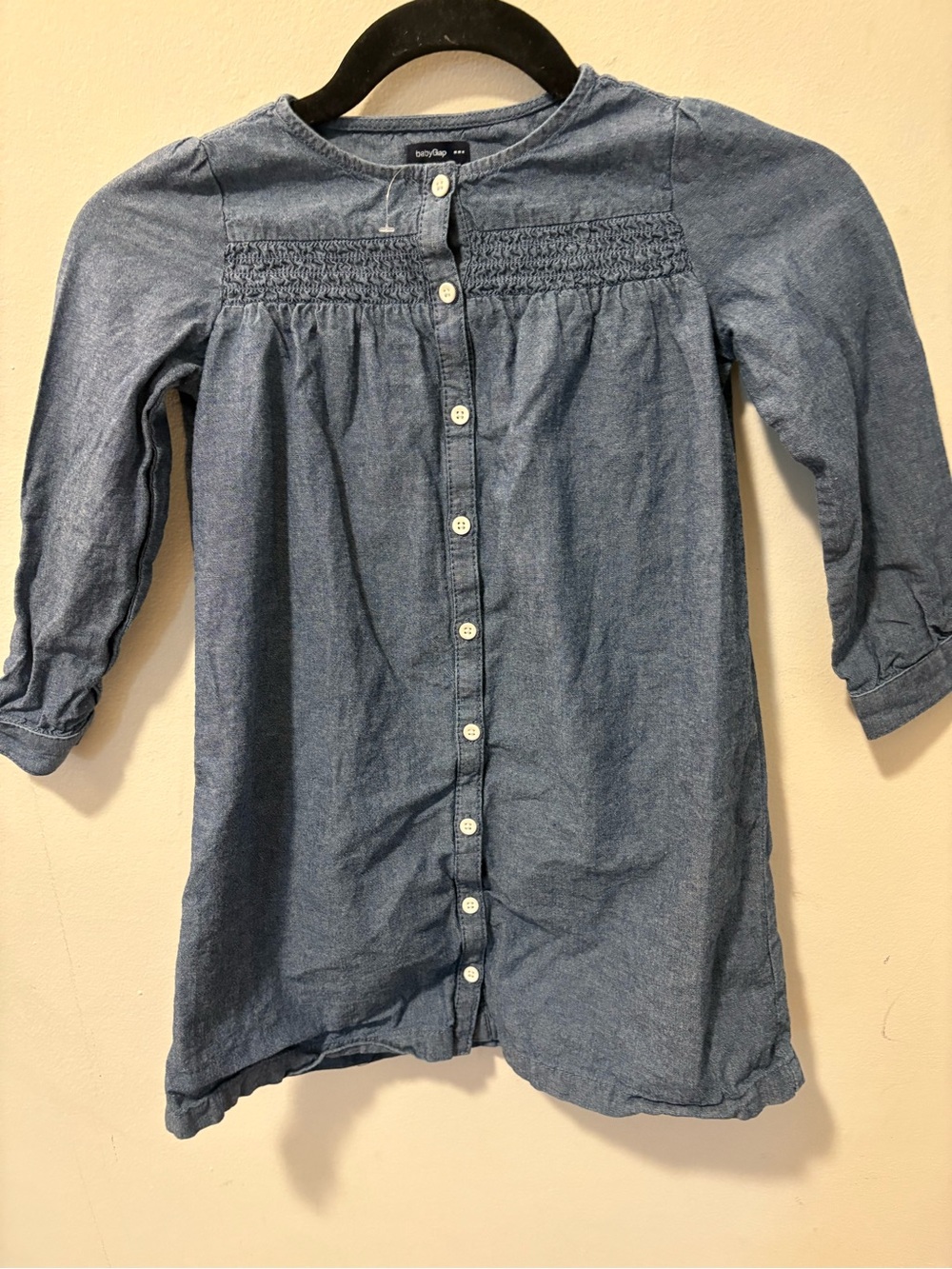 GAP Girls Denim-Style Blue Button Front Tunic Dress